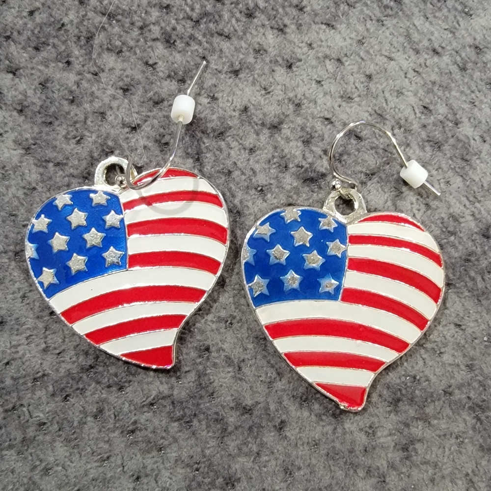 Patriotic Heart Earrings